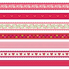 Valentine's day ribbons set