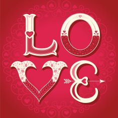 Valentines day background - love letters with hearts