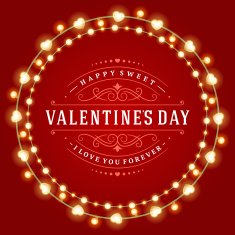 Happy Valentine's Day Glowing Decoration Light Bulbs N8