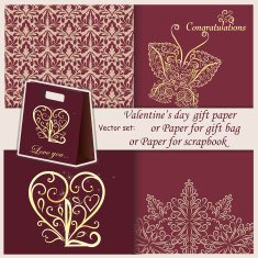 Wallpaper Valentine's Day gift paper or for scrapbook N8