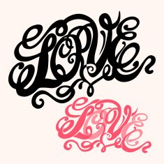 Symbol of love and Valentines day lettering N6