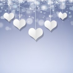 White Hearts Valentine Decoration