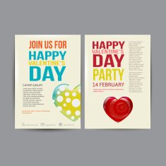 Happy Valentines Day Party Poster Design Template N21