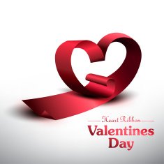 Heart Ribbon Element of valentine's day