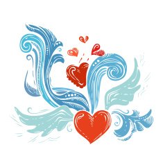 Vintage heart sketch N4