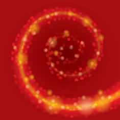 Vortex Spiral of glowing hearts red Valentines day wedding card