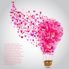 happy valentines day cards with air balloon