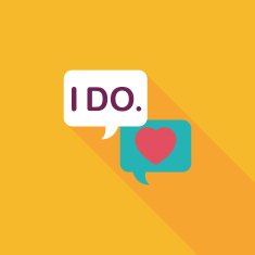 wedding yes i do words flat icon N34