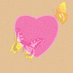 valentine card - decorative heart with butterflies vector