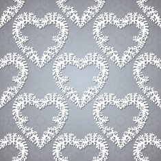 Seamless background with lacy hearts