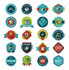 Wedding badge banner flat design background set eps10 N42