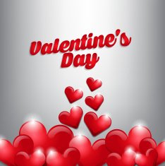 Valentines day background white many heart shape
