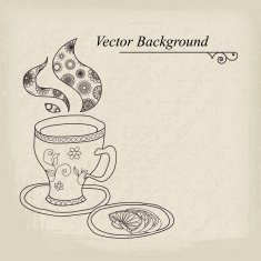 Teacup Vector Vintage Background