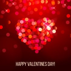 Valentine's day card with bokeh heart N2