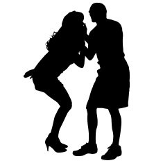 Vector silhouette of couple N125