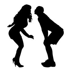 Vector silhouette of couple N129