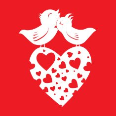 Lover Birds On Heart