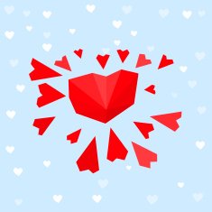 heart sun postcard N4