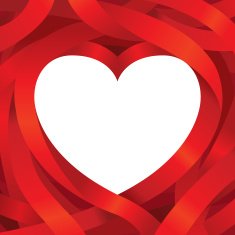 Heart Shape and Ribbon Background