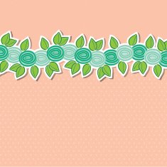Rose banner card in vector format N6