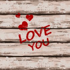 Valentine's card with text love you