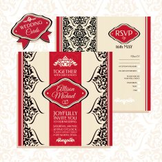 Floral wedding card N16