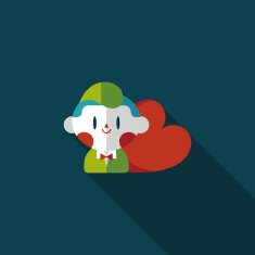 Valentine's day boy flat icon with long shadow eps10 N26