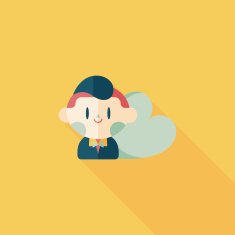 Valentine's day boy flat icon with long shadow eps10 N27