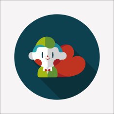 Valentine's day boy flat icon with long shadow eps10 N28