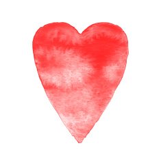 Red vector watercolor heart