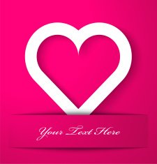 Heart applique on pink background