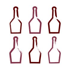 Set of hand-drawn simple empty bottle rum collection N2