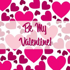 Be My Valentine red heart scatter card in vector format N4