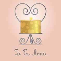 "I Love You" candle and holder card design N4