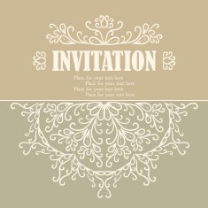 Vintage invitation card with lace ornament N41