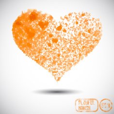 heart spray in paint watercolor vector