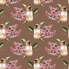 Seamless pattern with the branch of flowers perfume bottle N7
