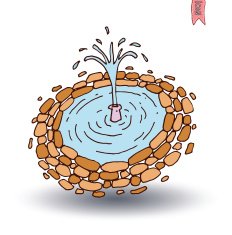 garden lake vector illustration N4