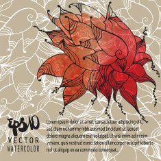 watercolor floral card N4