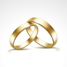 Gold Wedding Rings Isolated