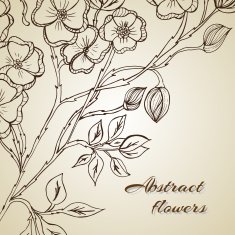 Abstract background with flowers in vintage style N32