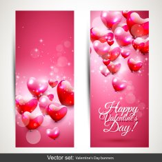 Valentine's Day pink banners N2