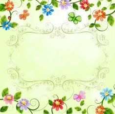 Floral illustration with colorful flowers N3