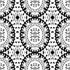 seamless black and white pattern in retro style N7