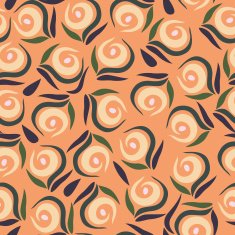 Seamless pattern with stylized tea roses