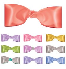 Set of colorful bows Vector illustration
