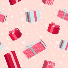 Seamless Christmas pattern with gift boxes
