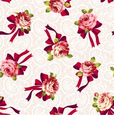 pattern of a rose and ribbon N16