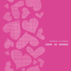 Pink lace hearts textile texture vertical frame seamless pattern background