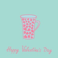 Love mug with hearts card Pink and blue N2